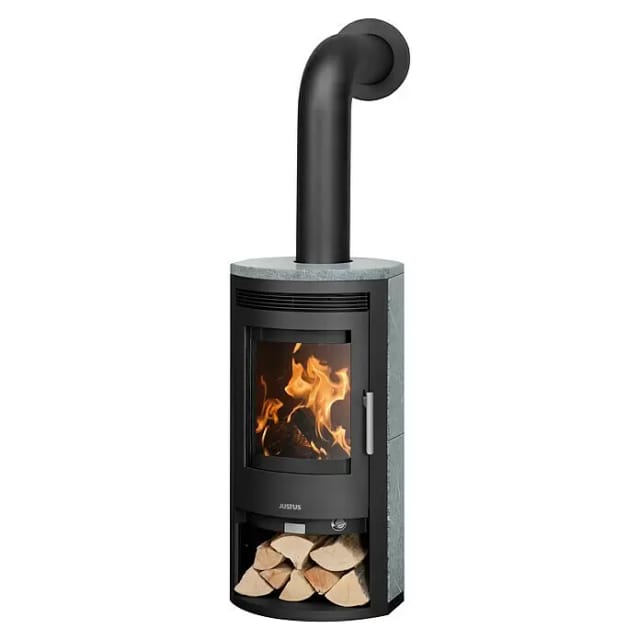 JUSTUS Kaminofen »Baltrum D 2.0«, schwarz/grau, Speckstein, 5,5 kW, Dauerbrand geeignet