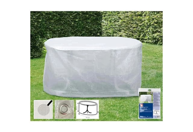 HAPPY PEOPLE Gartenmöbel-Schutzhülle, für Gartentisch, 125x83 cm - transparent