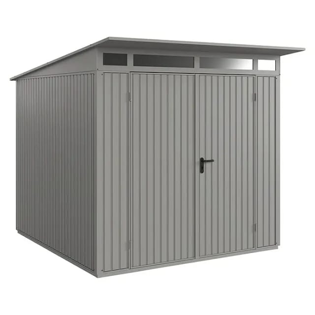 Ecostar Gerätehaus »Trend-P«, Metall, BxHxT: 238 x 232,3 x 238 cm (Außenmaße inkl. Dachüberstand) - grau