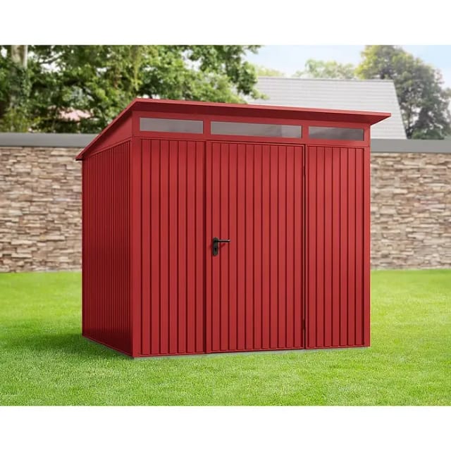 Ecostar Gerätehaus »Trend-P«, Metall, BxHxT: 238 x 232,3 x 238 cm (Außenmaße inkl. Dachüberstand) - rot