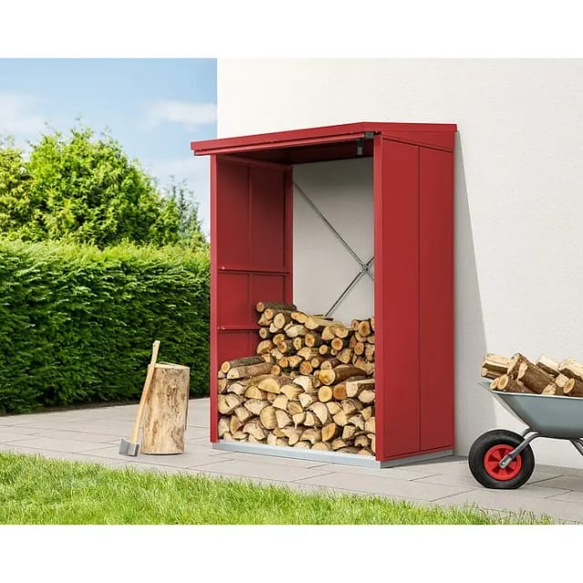 Ecostar Kaminholzregal »Elegant-V«, BxHxT: 112,7 x 198 x 102,5 cm, Metall - rot