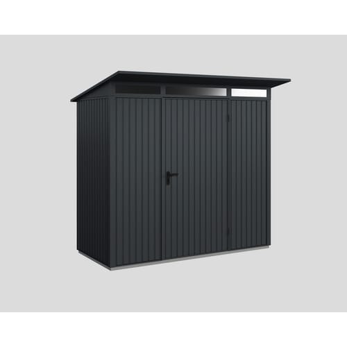 Ecostar Gerätehaus »Trend-P«, Metall, BxHxT: 238 x 228,6 x 107,8 cm (Außenmaße inkl. Dachüberstand) - grau