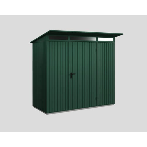 Ecostar Gerätehaus »Trend-P«, Metall, BxHxT: 238 x 228,6 x 107,8 cm (Außenmaße inkl. Dachüberstand) - gruen