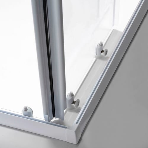 WELLWATER Eckeinstieg, Höhe: 180 cm, Sicherheitsglas - weiss