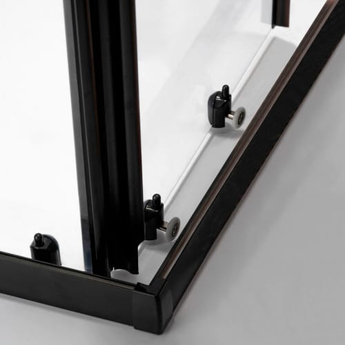 WELLWATER Eckeinstieg, Höhe: 180 cm, Sicherheitsglas - schwarz
