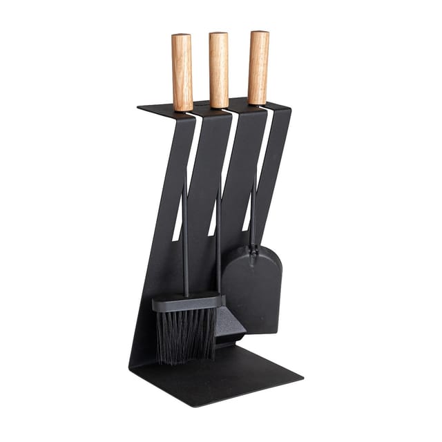 ADURO Kaminbesteck »Baseline 3«, 4-tlg., Metall/Stahl/Holz, schwarz/braun