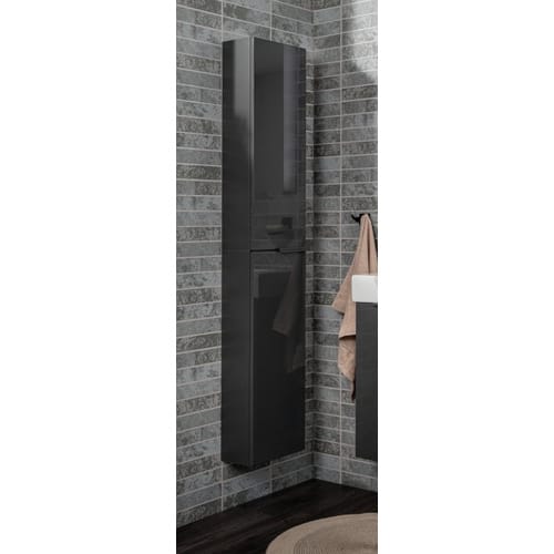 FACKELMANN Hochschrank »LUNA«, Anthrazit, 2 Türen, BxHxT: 30 x 162 x 16,8 cm - grau
