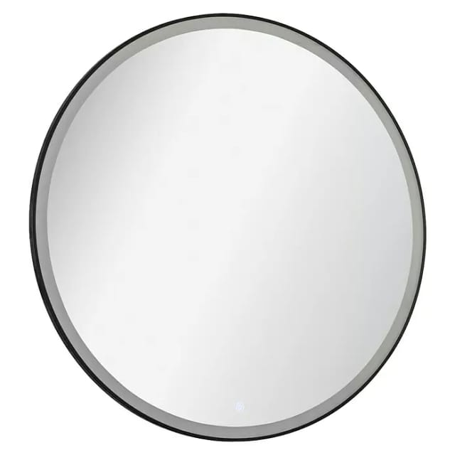 FACKELMANN Spiegelelement »New York«, beleuchtet, rund, schwarz, BxHxT: 80 x 80 x 2,6 cm - grau