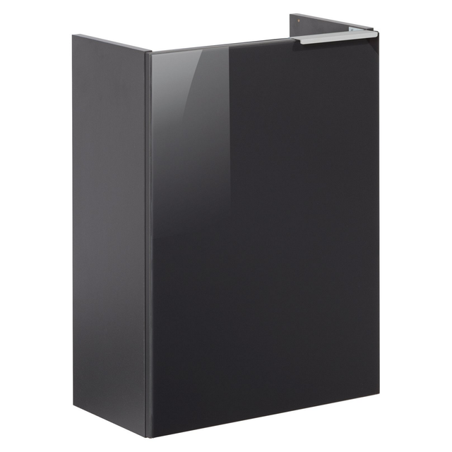 FACKELMANN Waschbeckenunterschrank »SBC Gäste Bad«, links, lackiertes Glas, Anthrazit, BxHxT: 44 x 60 x 24,3 cm - grau