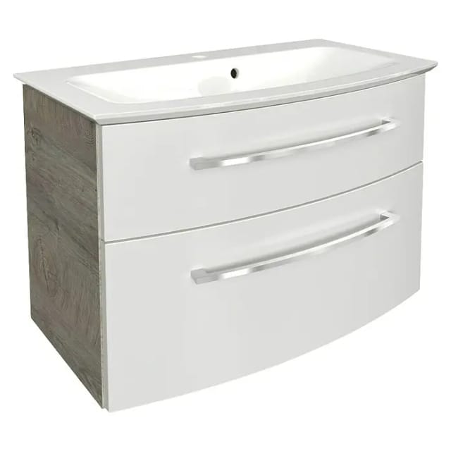 FACKELMANN Badmöbel-Set »B.style«, Nature-Oak/weiss, 2-teilig, BxHxT: 83,2 x 54,3 x 47,8 cm