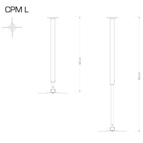 VCM Beamerhalter »CPM«, BxH: 62 x 120 cm, Aluminium - silberfarben