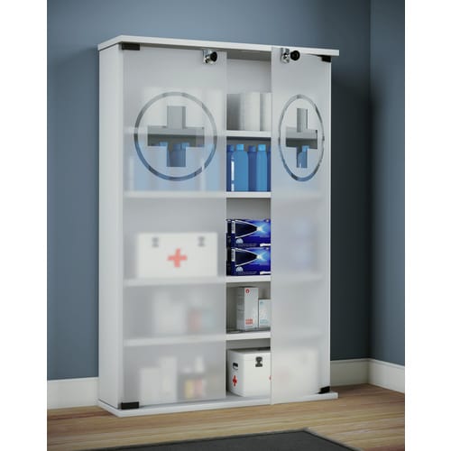 VCM Medizinschrank »Honula«, BxHxL: 17,2 x 91 x 60 cm, Holzwerkstoff - weiss