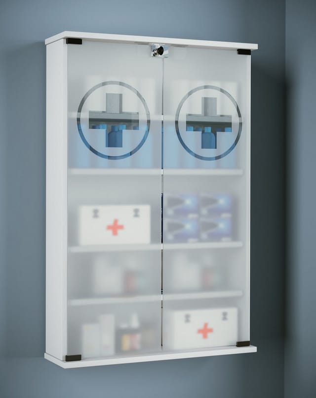 VCM Medizinschrank »Janula«, BxHxL: 17,2 x 91 x 60 cm, Holzwerkstoff - weiss
