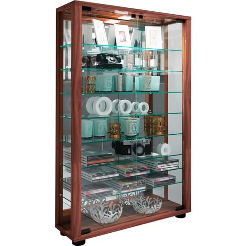 VCM Vitrine »Lumo«, BxH: 59 x 91,3 cm, Holzwerkstoff/Glas - braun