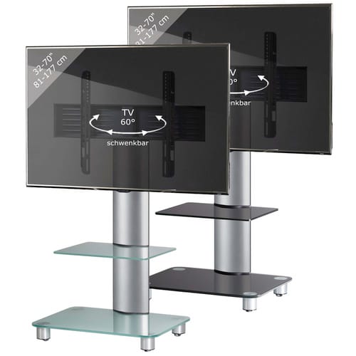 VCM Standfuß »Tosal«, BxH: 60 x 100 cm, Aluminium/Einscheiben-Sicherheitsglas - silberfarben