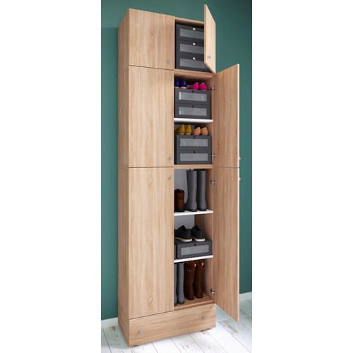 VCM Schuhschrank »Lona«, BxHxL: 39 x 240 x 70 cm, Holzwerkstoff - braun