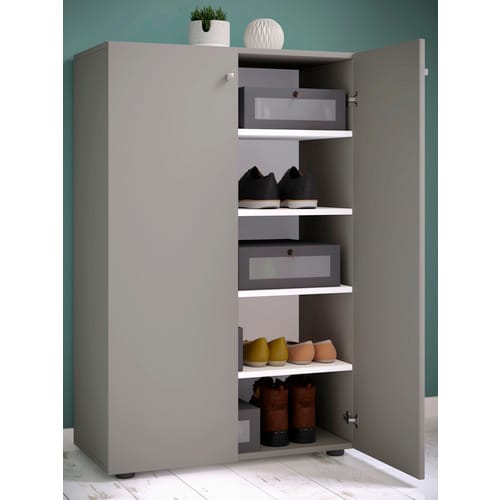 VCM Schuhschrank »Lona«, BxHxL: 39 x 110 x 70 cm, Holzwerkstoff - grau
