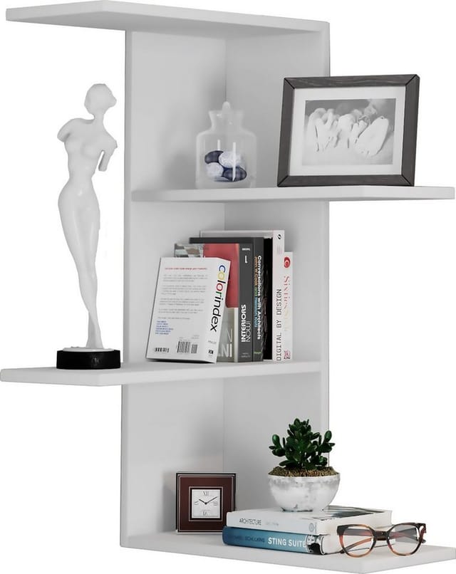 VCM Eckregal »Balos«, BxHxL: 45 x 77 x 45 cm, Holzwerkstoff - weiss