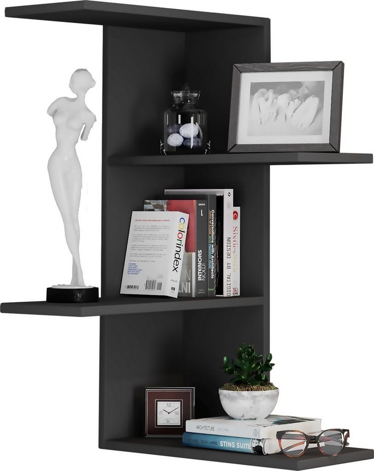 VCM Eckregal »Balos«, BxHxL: 45 x 77 x 45 cm, Holzwerkstoff - schwarz Bild 2