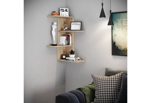 VCM Eckregal »Balos«, BxHxL: 45 x 77 x 45 cm, Holzwerkstoff - braun