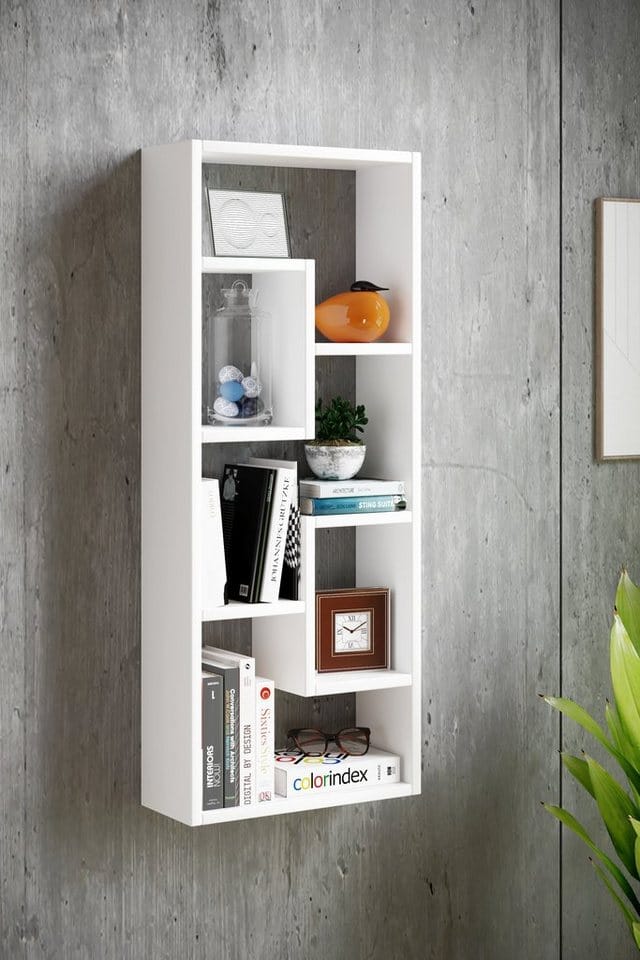VCM Regal »Vilota«, BxHxL: 14,5 x 92,4 x 36 cm, Holzwerkstoff - weiss