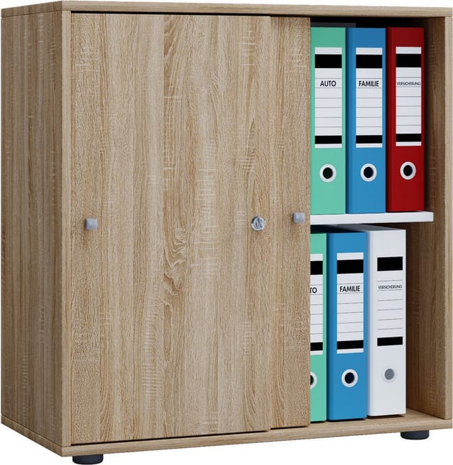 VCM Büroschrank »Lona L mit Schiebetüren«, BxHxL: 37 x 74 x 70 cm, Holzwerkstoff - weiss