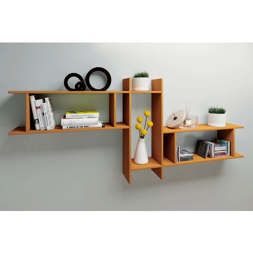 VCM Wandregal »Sirola«, BxHxL: 19,7 x 80 x 188 cm, Holzwerkstoff - braun