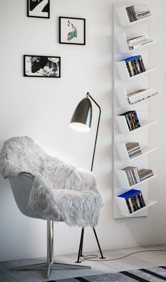 VCM Regal »Lansi Maxi«, BxHxL: 16 x 180 x 33 cm, Holzwerkstoff - weiss