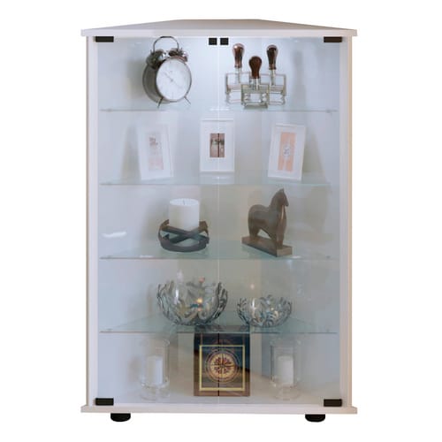 VCM Vitrine »Jecka«, mit LED-Beleuchtung, BxH: 67,3 x 88,1 cm, Holzwerkstoff/Glas - weiss