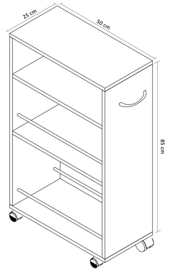 VCM Küchenwagen »Tusal«, BxH: 25 x 85 cm, Holzwerkstoff - weiss