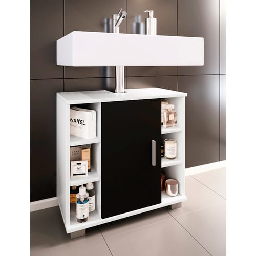 VCM Waschbeckenunterschrank »Zalo«, BxHxL: 30,4 x 57,7 x 60 cm, Holzwerkstoff - schwarz