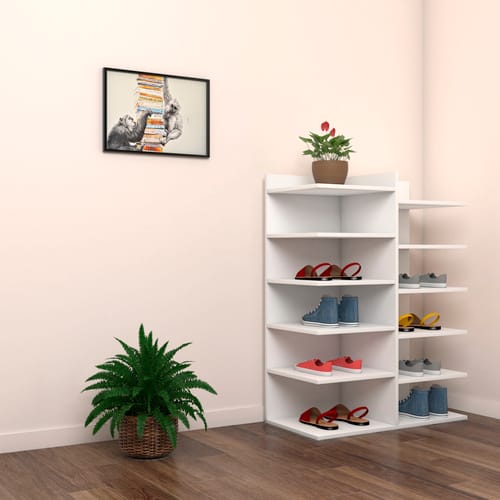 VCM Schuhregal »Enosa«, BxHxL: 30 x 80 x 60 cm, Holzwerkstoff - weiss