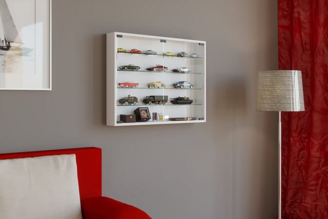 VCM Vitrine »Mandosa L«, BxH: 80 x 60 cm, Holzwerkstoff/Glas - weiss