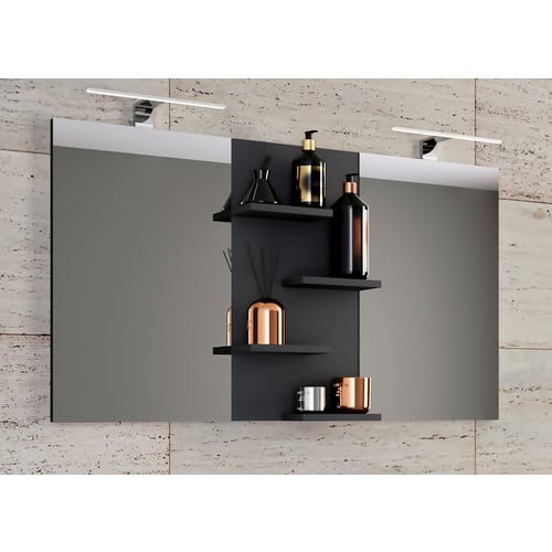 VCM Spiegel »Budasi«, BxHxT: 112 x 59 x 11,5 cm, Holzwerkstoff melaminbeschichtet - schwarz