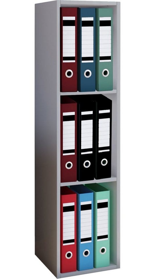 VCM Regal »Offas 3«, BxHxL: 29 x 107 x 34 cm, Holzwerkstoff - grau