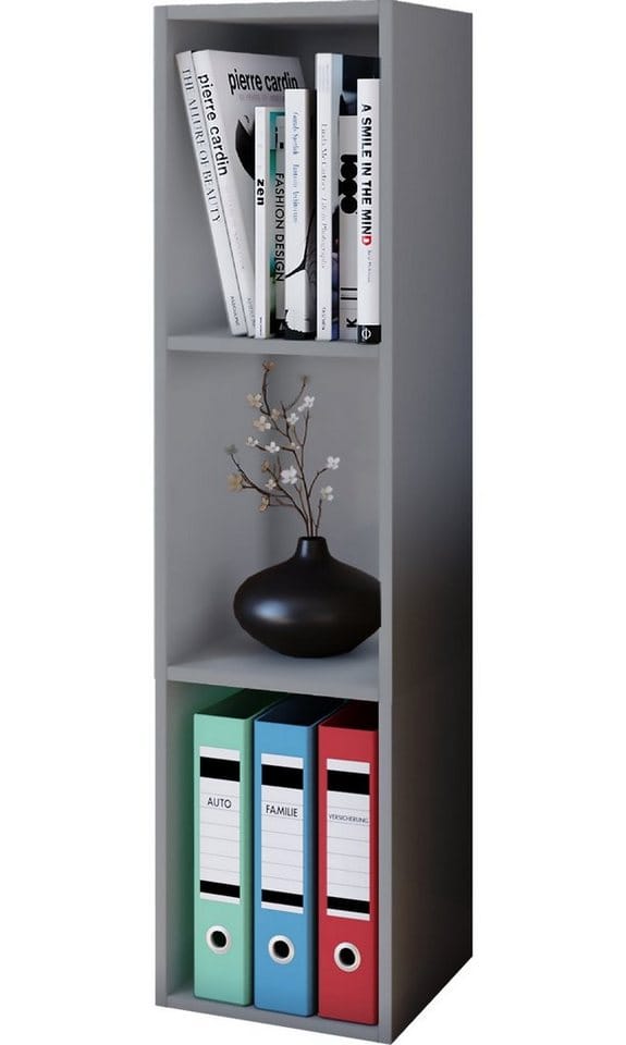 VCM Regal »Mendas«, BxHxL: 29 x 107 x 34 cm, Holzwerkstoff - grau