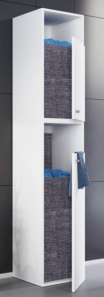 VCM Wäscheschrank »Klidas«, BxHxT: 40 x 184 x 39 cm, Holzwerkstoff - weiss
