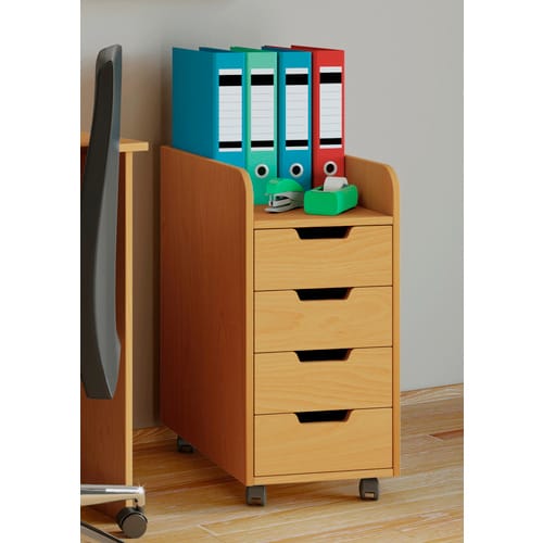 VCM Rollcontainer »Konal«, BxH: 33 x 65 cm, Holzwerkstoff - braun