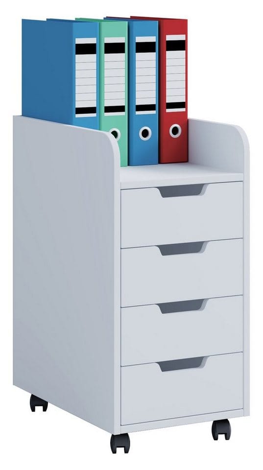 VCM Rollcontainer »Konal«, BxH: 33 x 65 cm, Holzwerkstoff - weiss