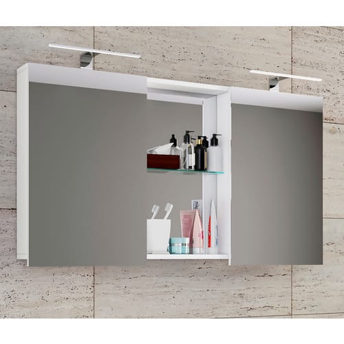 VCM Spiegelschrank »Budasi«, BxHxL: 12 x 59 x 112 cm, Holzwerkstoff - weiss