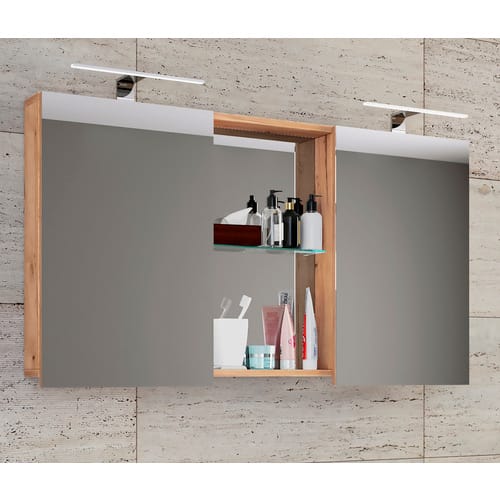 VCM Spiegelschrank »Budasi«, BxHxL: 12 x 59 x 112 cm, Holzwerkstoff - braun