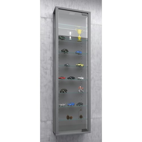 VCM Vitrine »Stano Maxi«, BxH: 33 x 113 cm, Holzwerkstoff/Glas - silberfarben