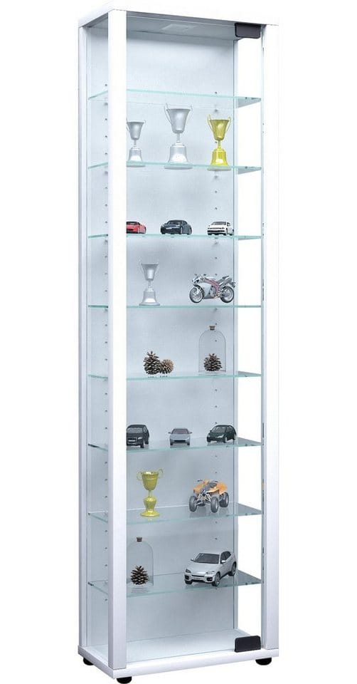 VCM Vitrine »Edana Maxi«, BxH: 33 x 113 cm, Holzwerkstoff/Glas - weiss