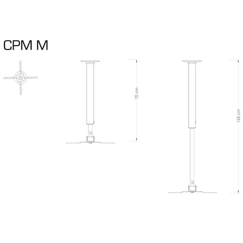 VCM Beamerhalter »CPM«, BxH: 62 x 70 cm, Aluminium - silberfarben