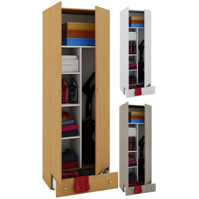 VCM Putzschrank »Vandol II«, BxHxL: 39 x 198 x 70 cm, Holzwerkstoff - braun
