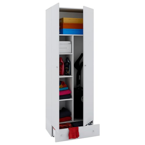 VCM Putzschrank »Vandol II«, BxHxL: 39 x 198 x 70 cm, Holzwerkstoff - weiss