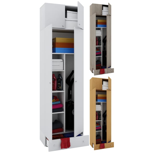 VCM Putzschrank »Vandol II«, BxHxL: 39 x 238 x 70 cm, Holzwerkstoff - braun