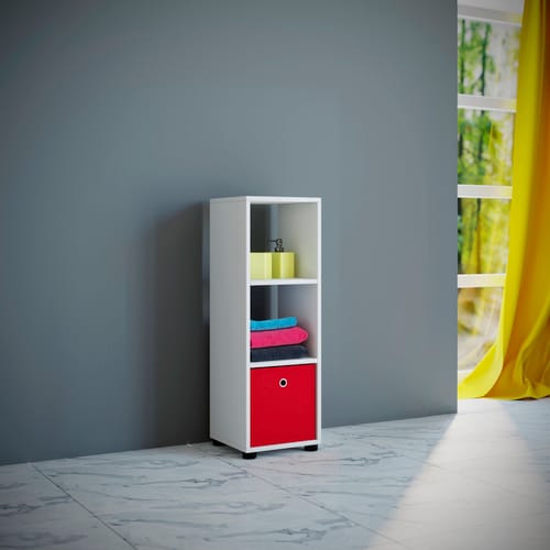 VCM Regal »Benas«, BxHxL: 30 x 93 x 31 cm, Holzwerkstoff - weiss