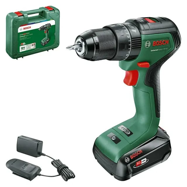 BOSCH HOME & GARDEN Akku-Bohrschrauber »UniversalDrill«, 18V-60, inkl. 2,0Ah Akku und Ladegerät - gruen