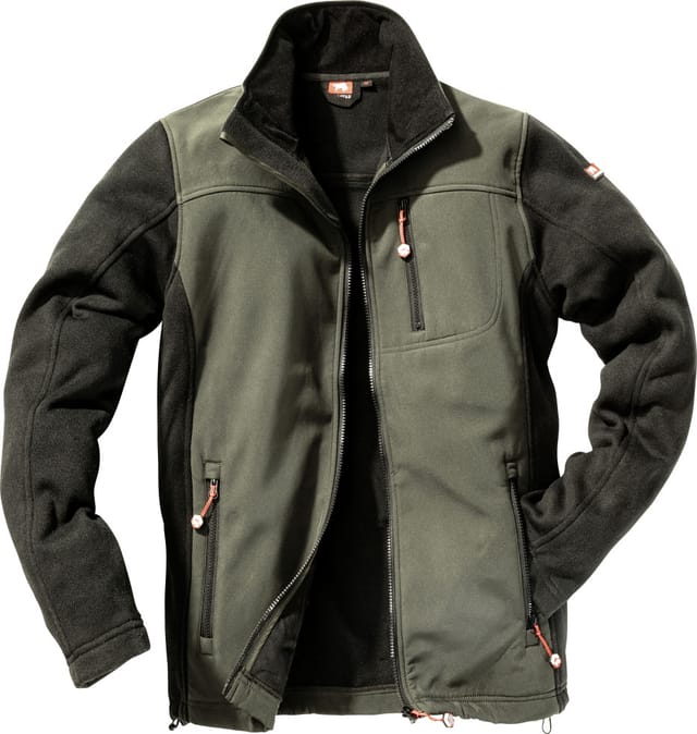 BULLSTAR Softshell-Strickjacke »Worxtar«, olivgrün/schwarz, Polyester - gruen
